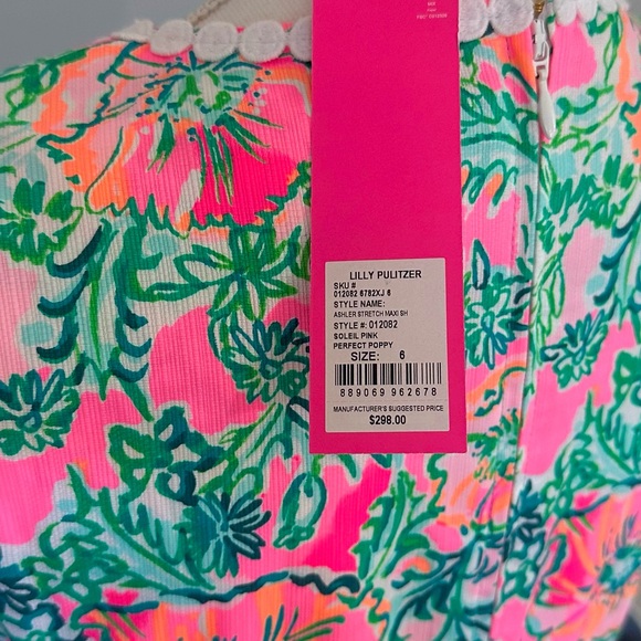Lilly Pulitzer Pink and Green Floral Maxi Dress - Picture 14 of 15